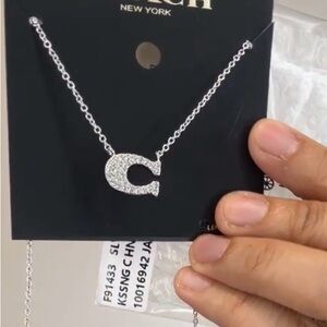 Coach Silver Initial Pendant Necklace